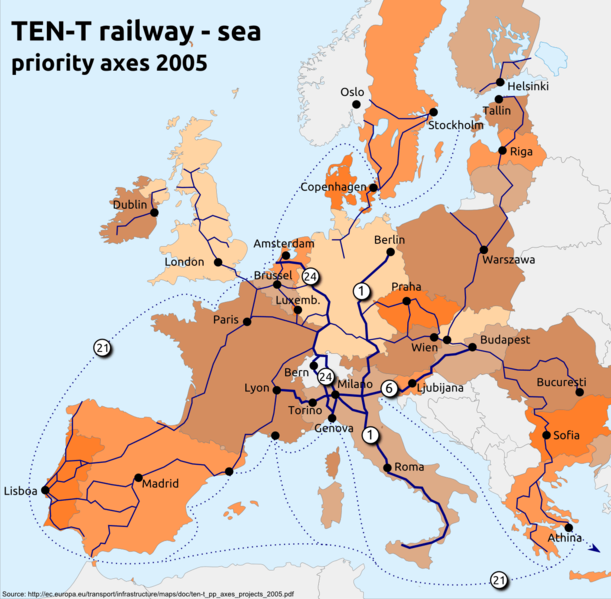 Immagine del giorno: la Torino-lione nel piano ferroviario europeo