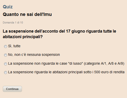 Sei pronto per l'imu 2013? un questionario ti mette alla prova