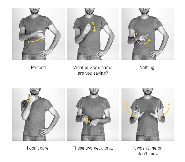 Immagine del giorno: come spiegare agli stranieri i gesti degli italiani
