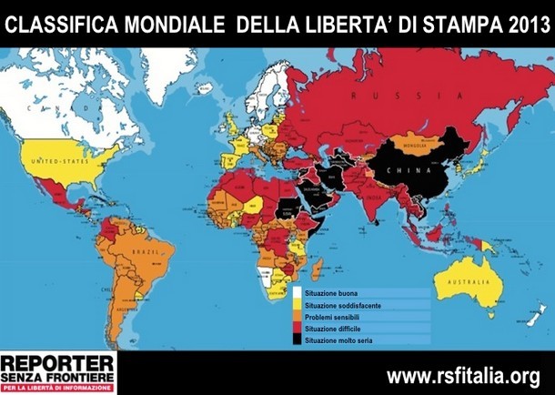 Immagine del giorno: la libertà di stampa nel mondo