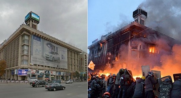 Ucraina, le shockanti immagini di kiev prima e dopo gli scontri (fotogallery)