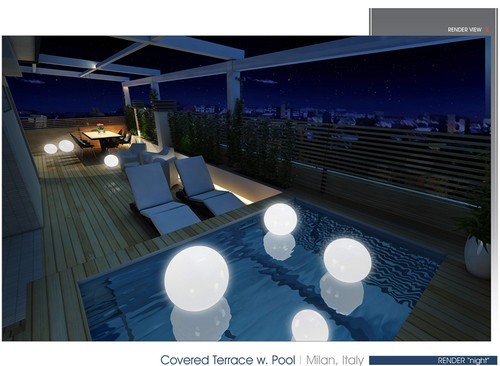 22 idee per realizzare una zona piscina in terrazzo (fotogallery)