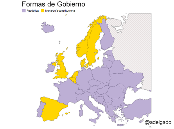 Immagine del giorno: le forme di governo in europa