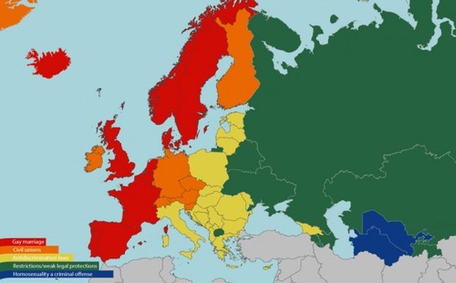 Immagine del giorno: i diritti degli omosessuali in europa