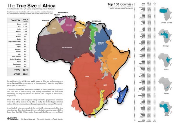 Immagine del giorno: la vera dimensione dell'africa