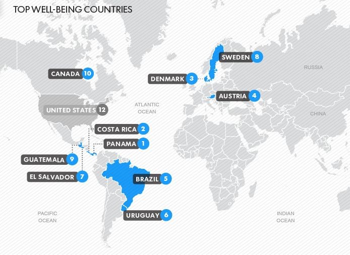 Immagine del giorno: il ranking mondiale dei paesi più "soddisfatti" della propria vita