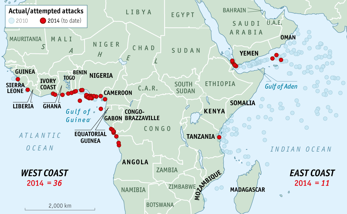 Immagine del giorno: pirati d'africa: ecco le zone calde degli attacchi
