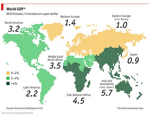 Immagine del giorno: le prospettive di crescita del pil mondiale