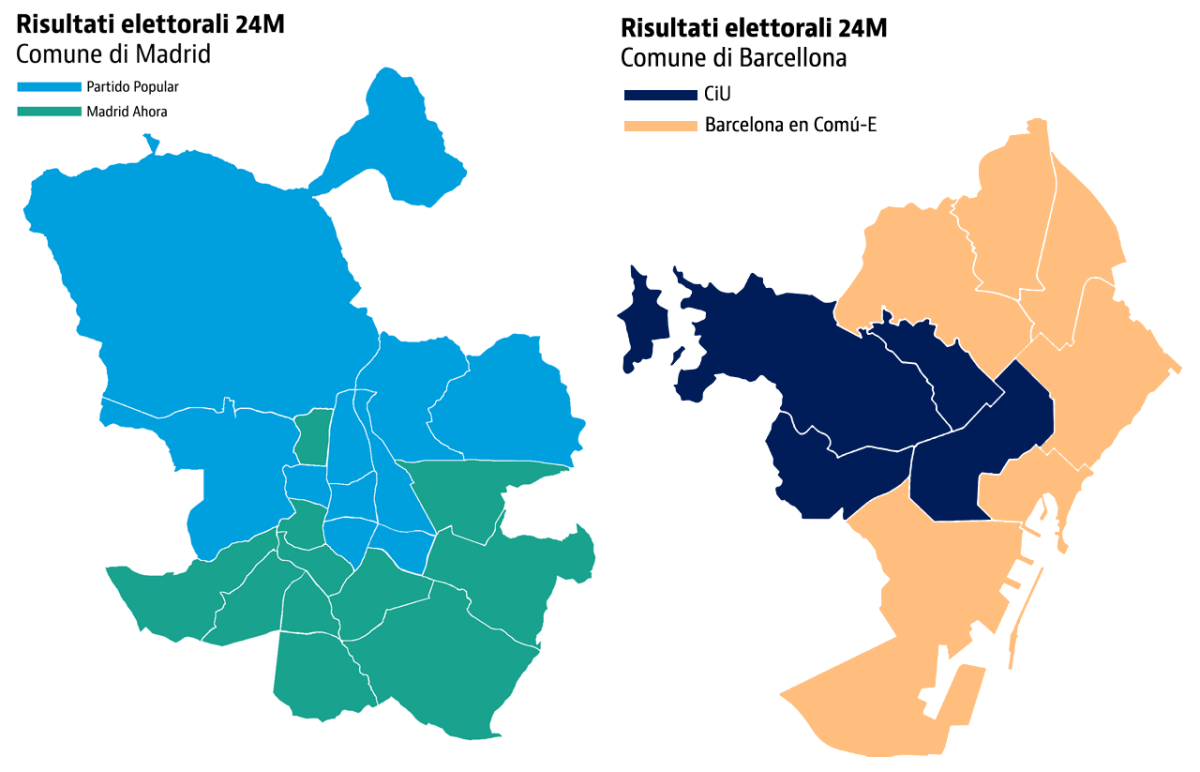 Immagine del giorno: Podemos conquista le due principali città spagnole