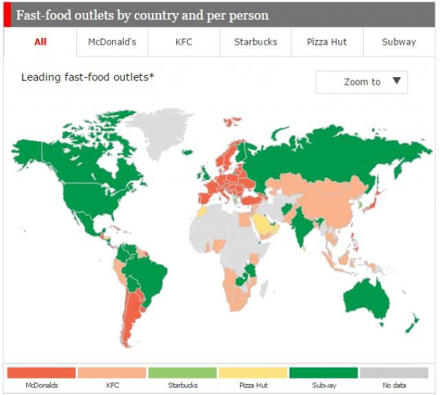 Immagine del giorno. Il fast food preferito da ogni Paese
