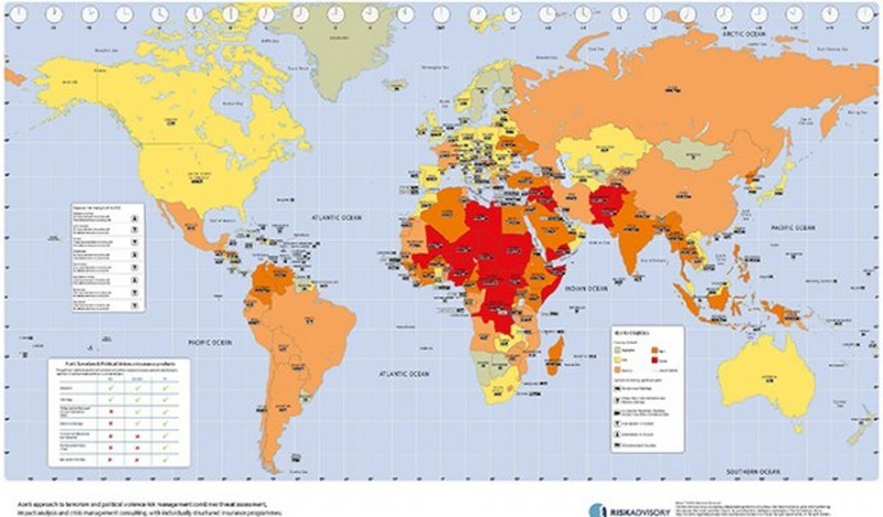 Immagine del giorno: la mappa del rischio terrorismo
