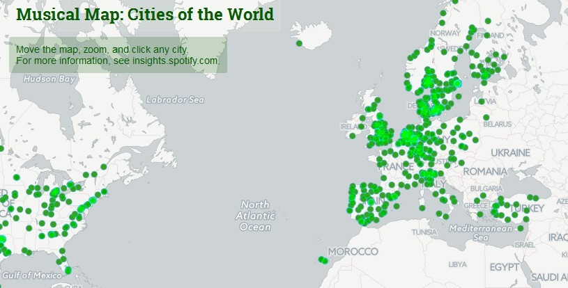 Immagine del giorno: la “musical map” di Spotify