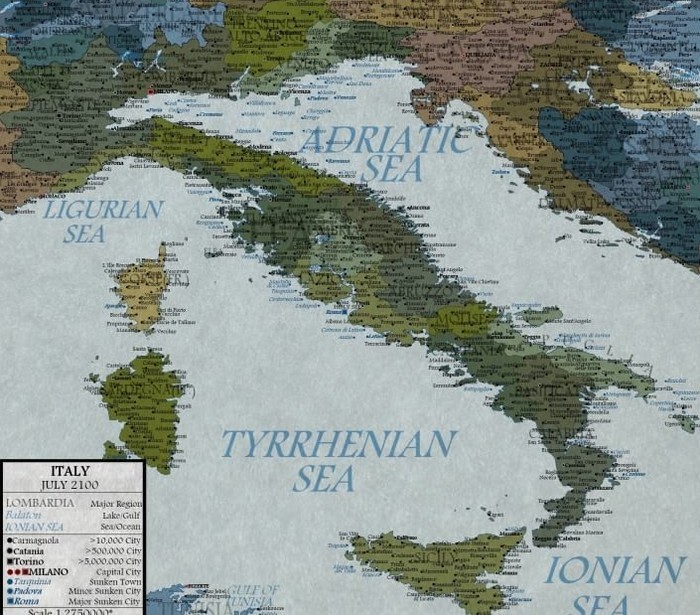 Immagine del giorno: l’Italia nel 2100 secondo Jay Simons