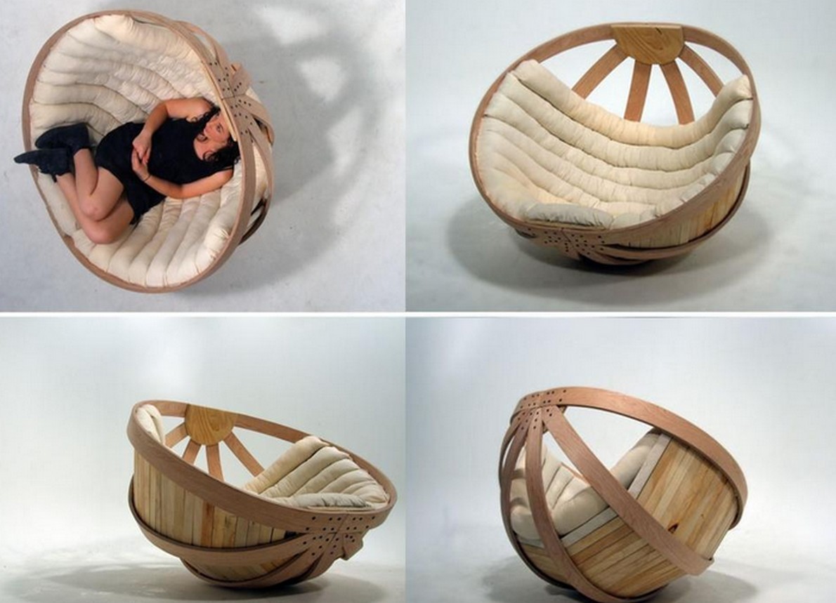 Poltrona di design con forma sferica