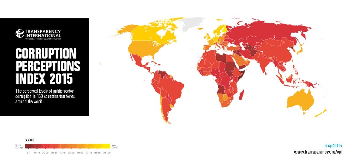 Corruzione: l’Italia è al 61° posto nel mondo, penultima in Europa