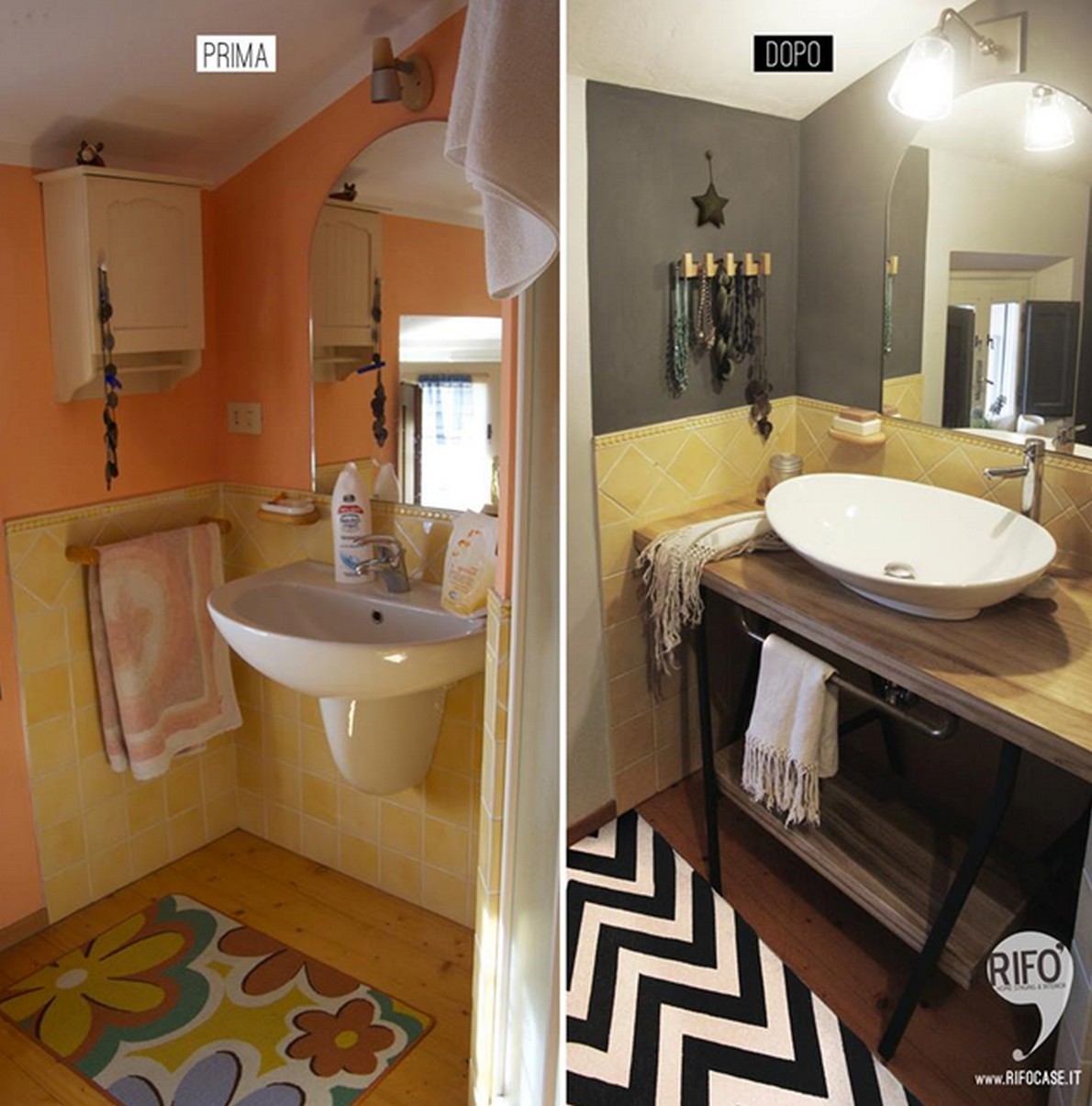 Intervento di home staging per il bagno