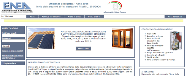 Il portale per l'invio all'Enea