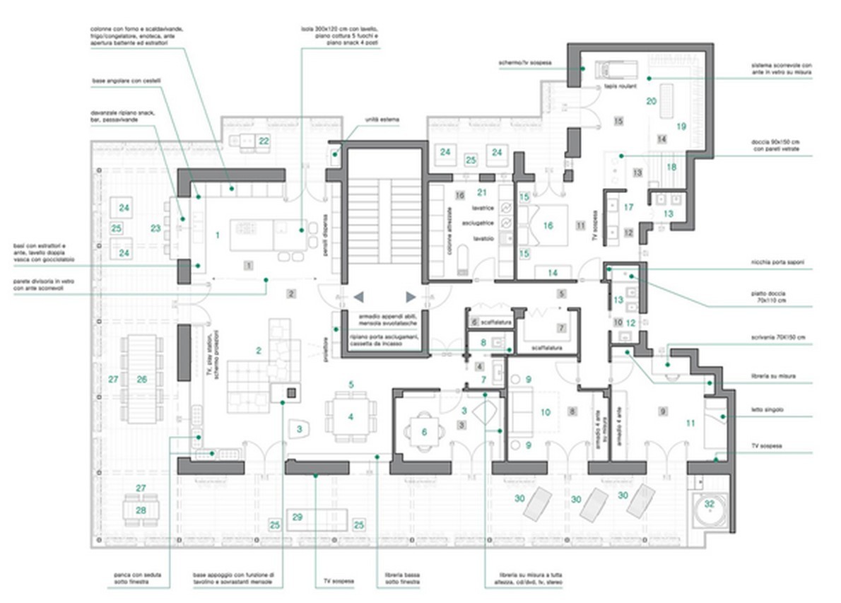 Rivoluzionare un grande attico rendendo fruibili al massimo tutti gli spazi (Foto)