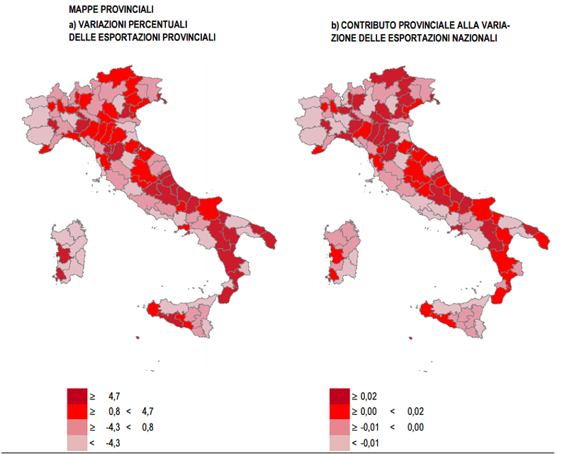 Immagine del giorno: Esportazioni nazionali per provincia