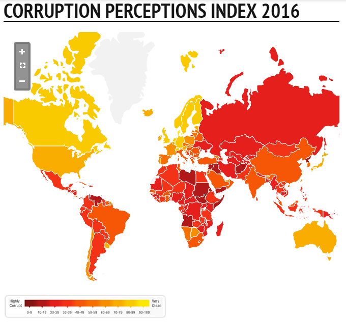 Immagine del giorno: Italia 60º tra i Paesi più corrotti del mondo