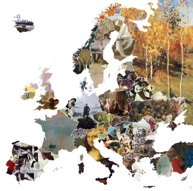 Immagine del giorno: La mappa dell'Europa con le sue opere d'arte più famose