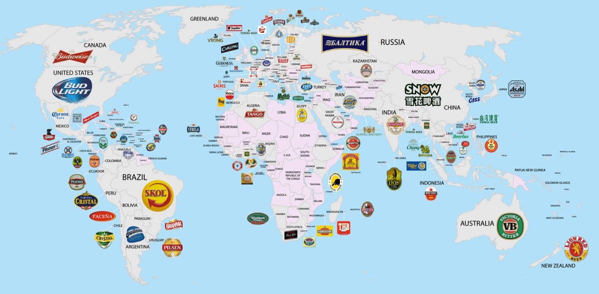 Immagine del giorno: La mappa delle birre preferite nei vari Paesi