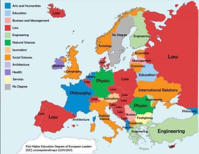 Immagine del giorni: I titoli di studio dei leader europei