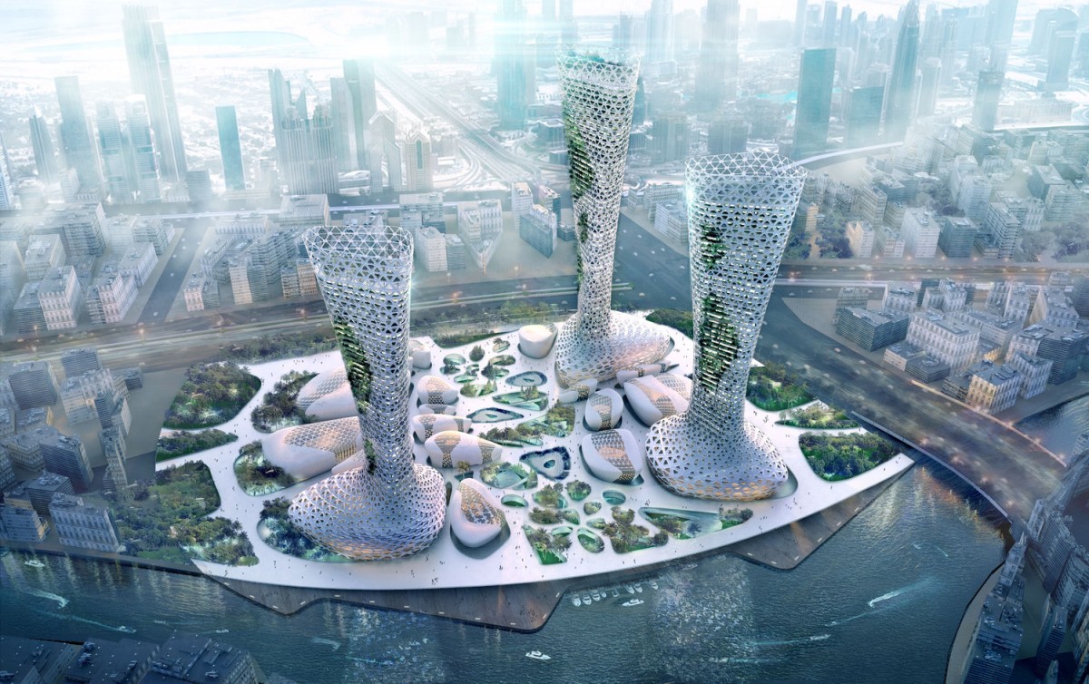 The Symbiotic Towers, tre grattacieli con cui mitigare il calore di Dubai