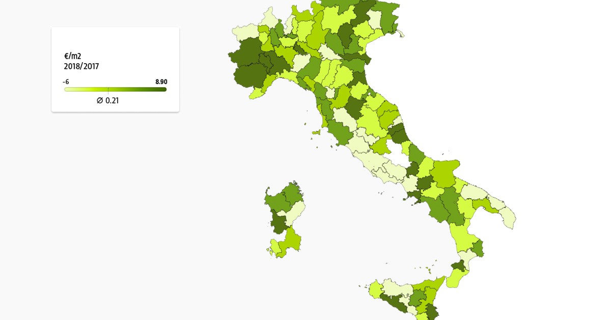 Disminución de los precios inmobiliarios en Italia