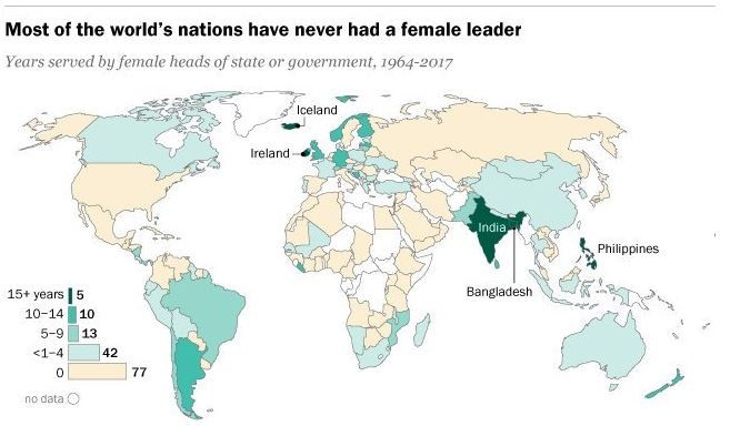Immagine del giorno: Dagli anni 60 ad oggi, i Paesi dove hanno governato le donne