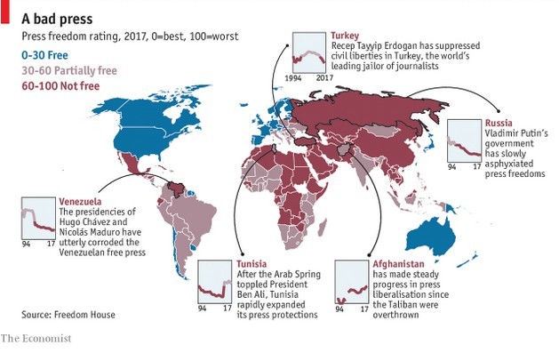 Immagine del giorno: la situazione della libertà di stampa nel mondo