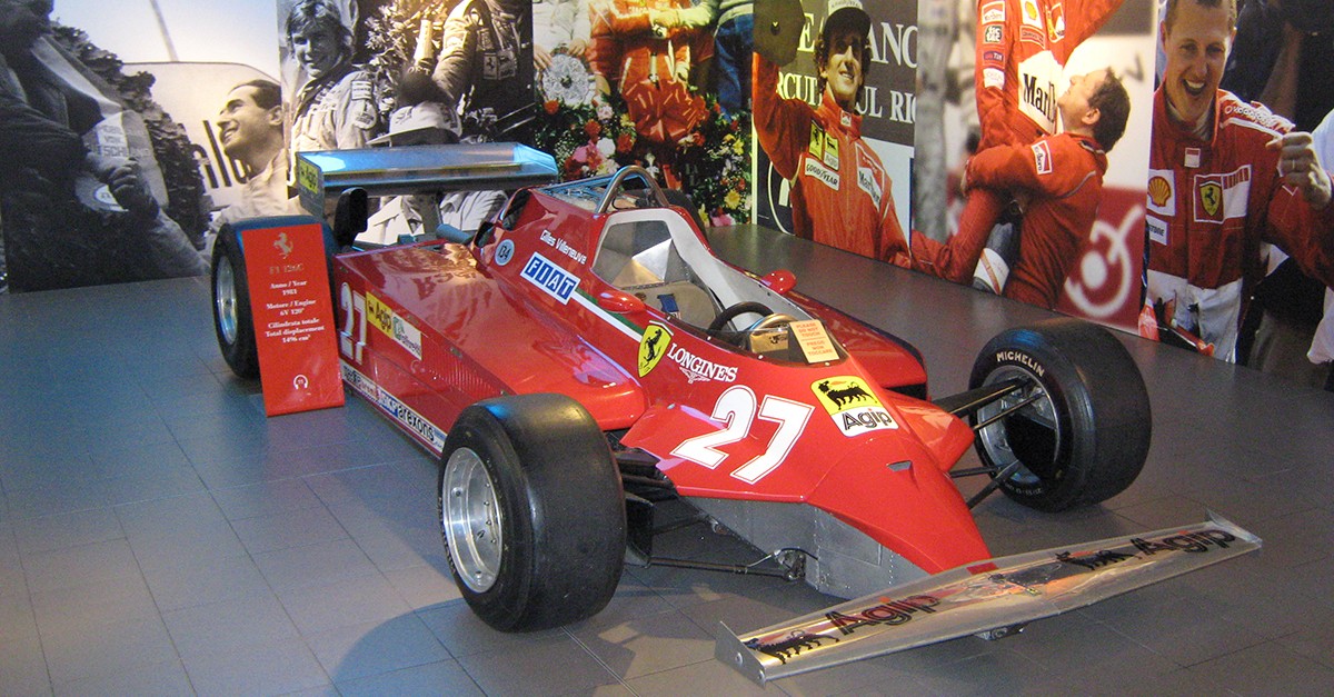 A F1 classic car in the Ferrari Museum