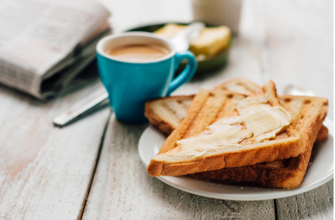 Buttered toast & coffee / Wikipedia Buttered toast & coffee / Wikipedia