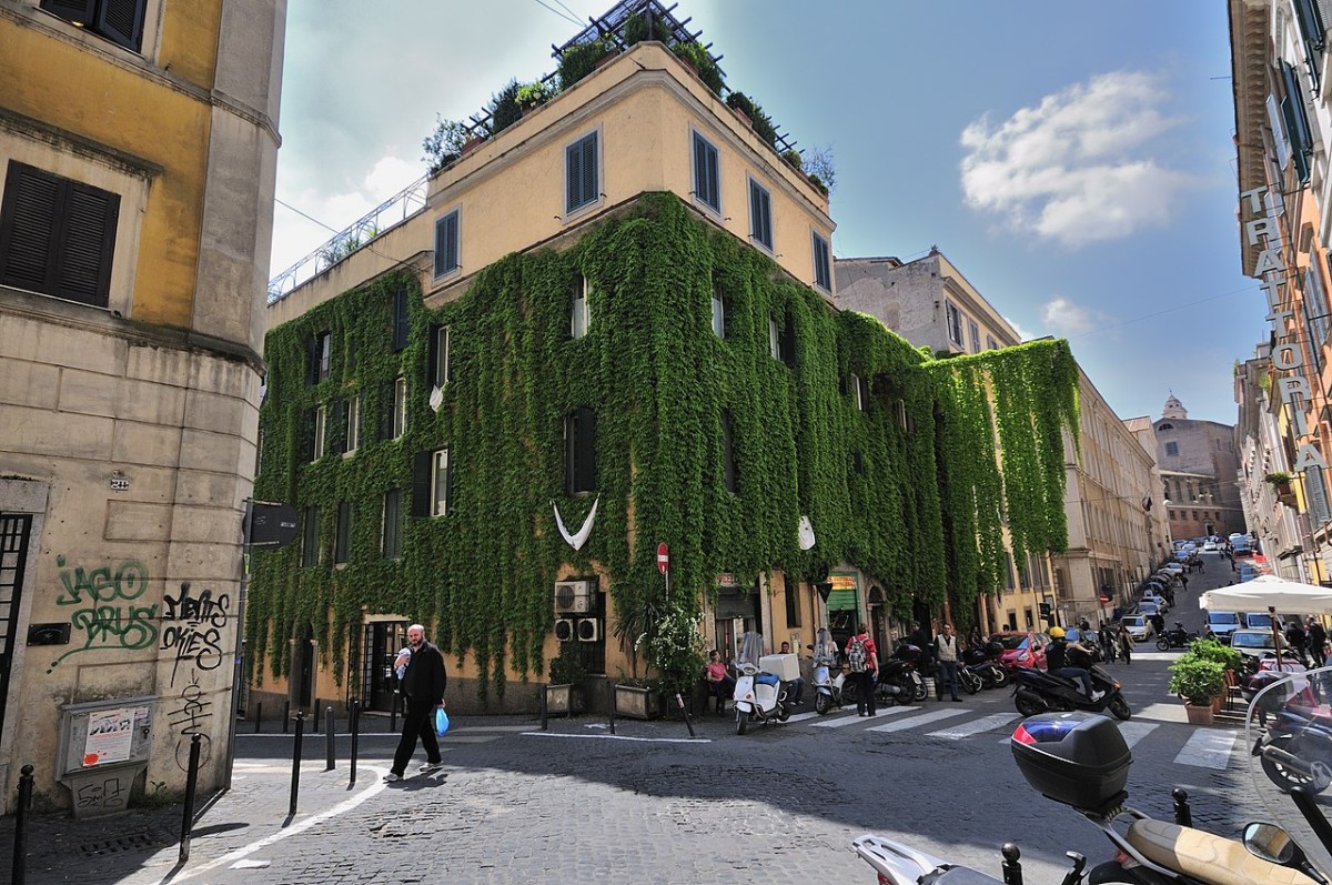 Green facades on Via Panisperna / Wikimedia commons