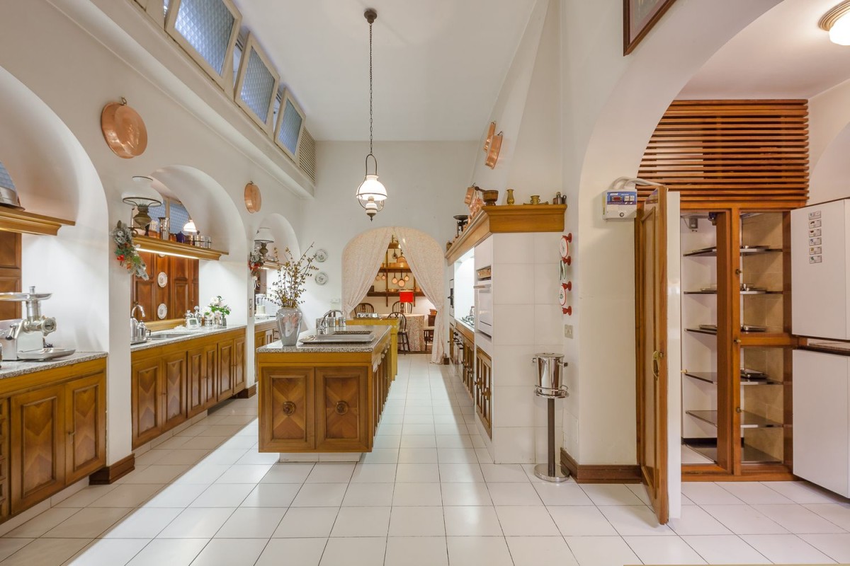 The kitchen is big enough to accommodate large families