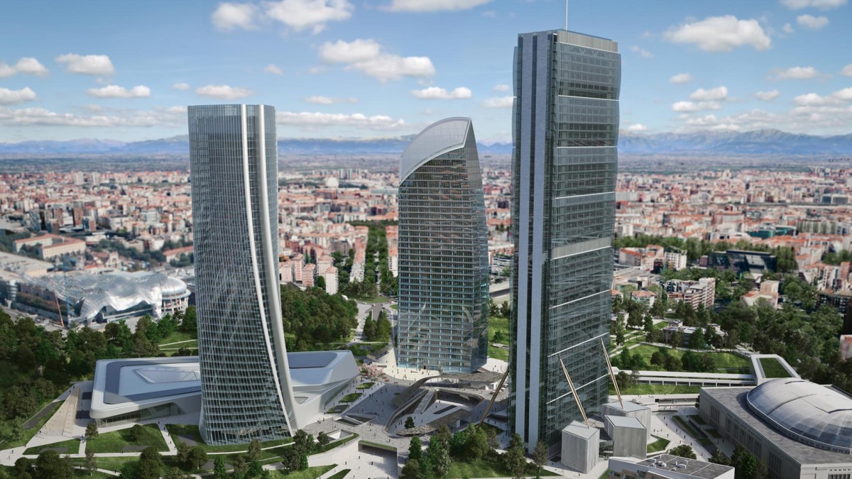 Il curvo di Libeskind raggiunge il 30º piano: completata la terza torre di CityLife
