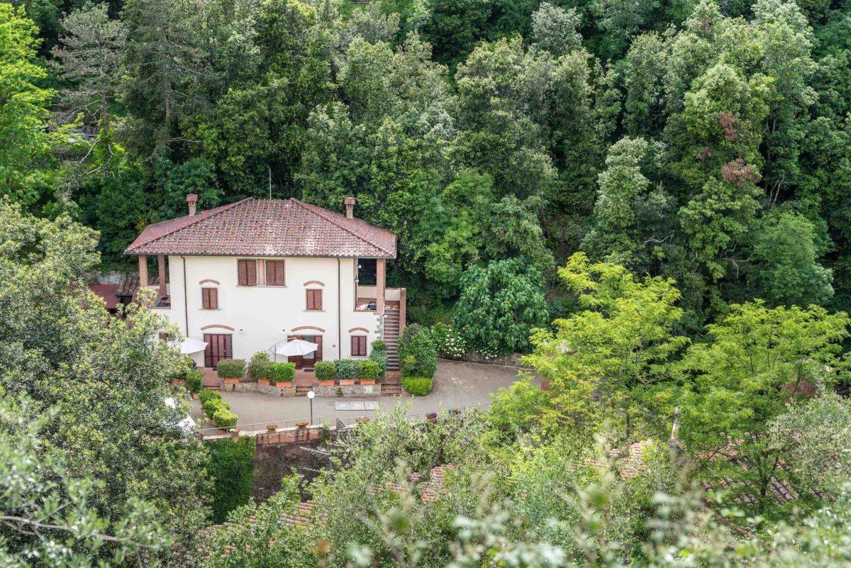 One of the buildings in the Italian hill town