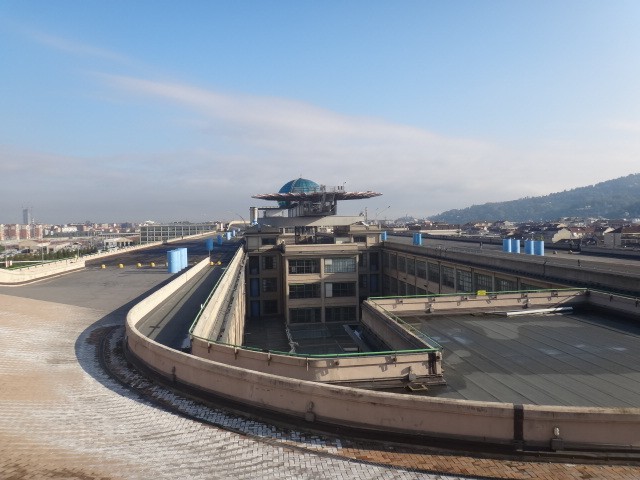 This is the old Fiat factory test track on top of a building in Turin, Italy / Wikimedia commons