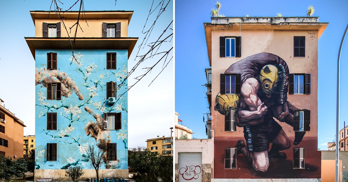 I murales di Tor Marancia, un museo condominiale nella periferia di Roma