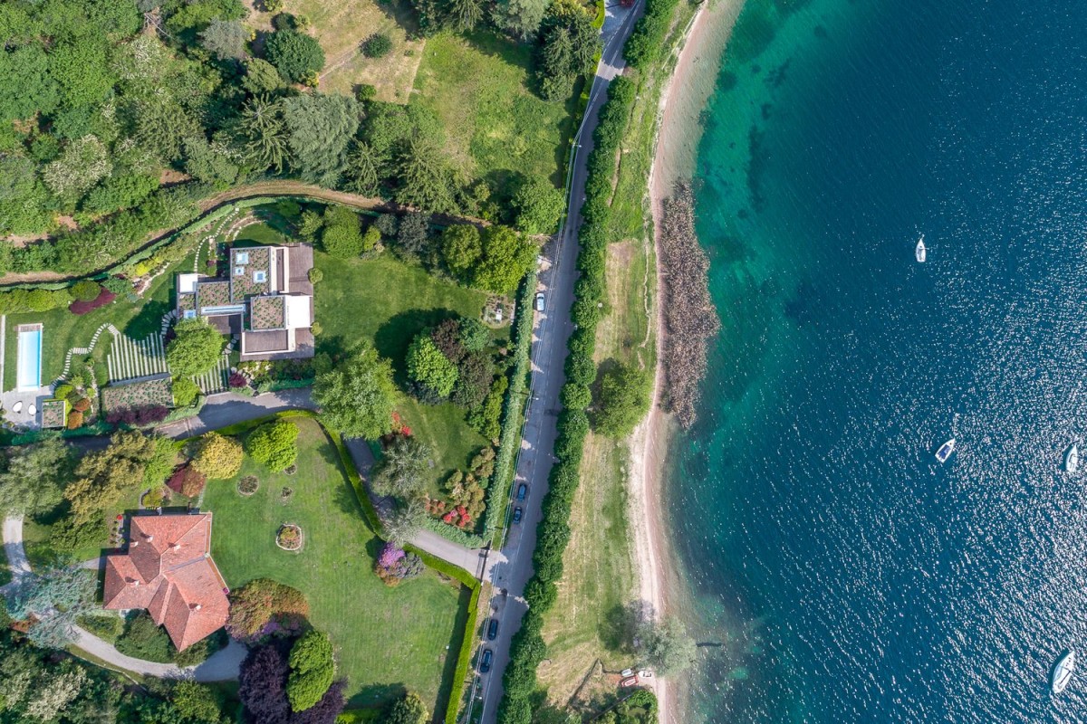 The villa is just metres from the edge of Lake Maggiore