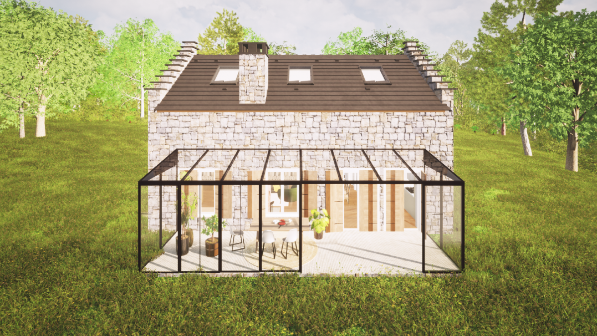 Una capanna celtica trasformata in una casa per cani