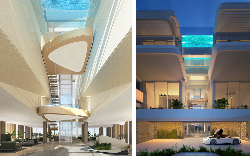 La piscina è la protagonista del progetto