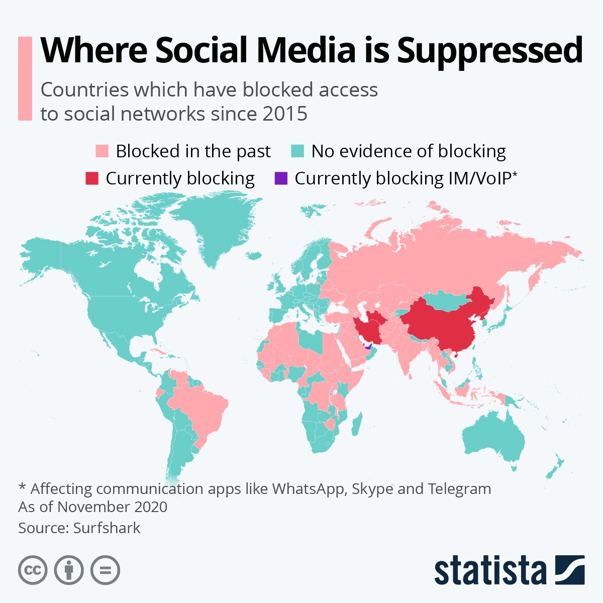 I Paesi del mondo che bloccano l'accesso ai social network