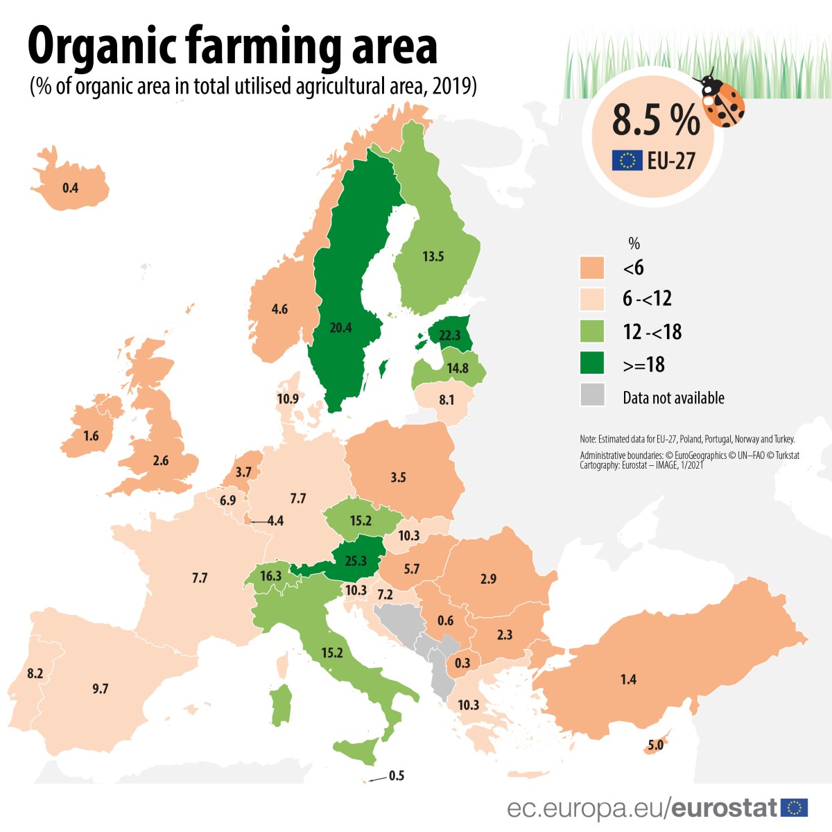 Le agricolture biologiche nei Paesi dell’Unione europea
