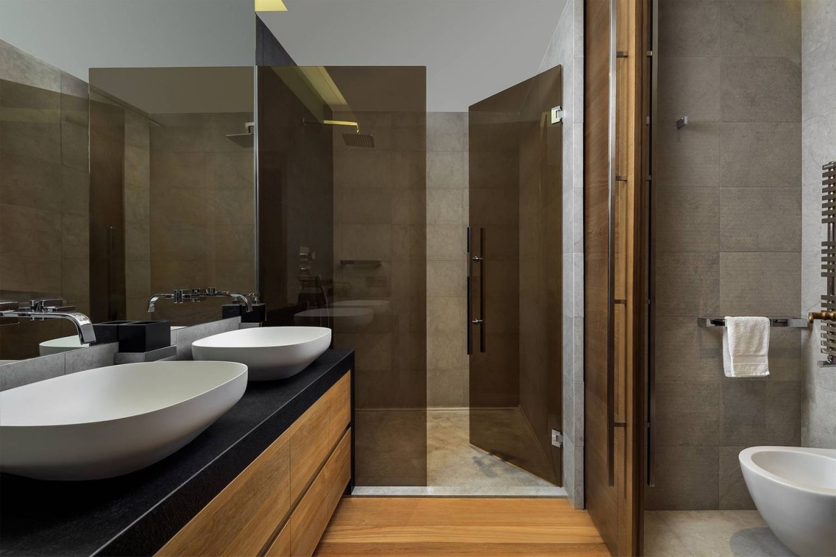 The bathrooms in the property are modern and chic