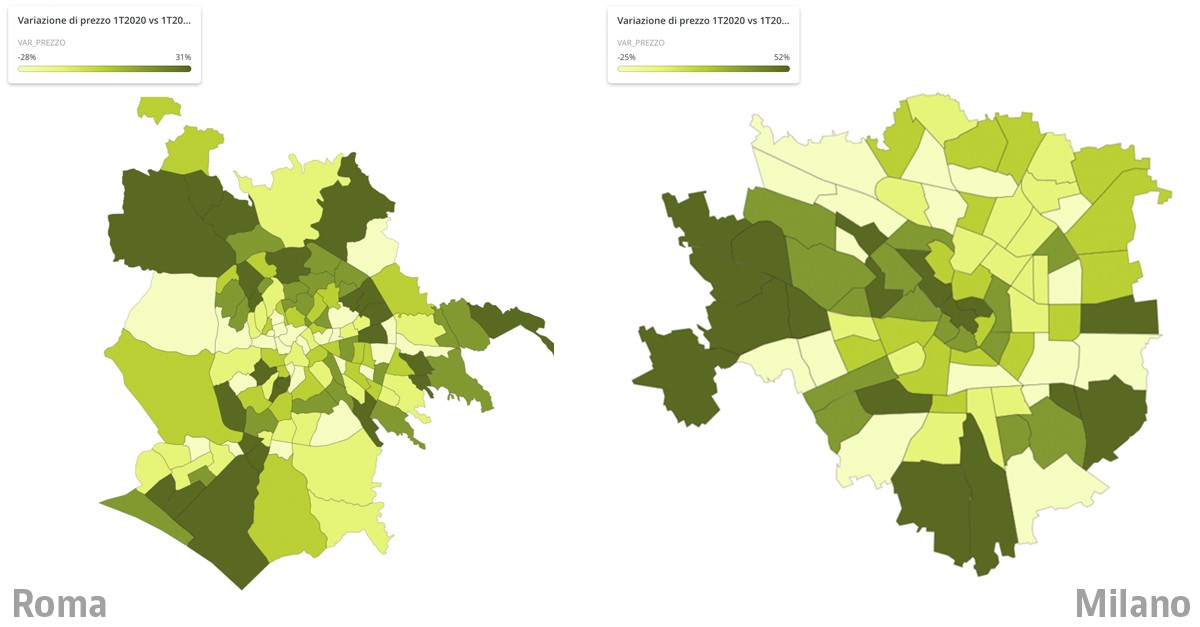 I tagli preferiti da chi vuole affittare casa a Milano e Roma: le mappe dei quartieri