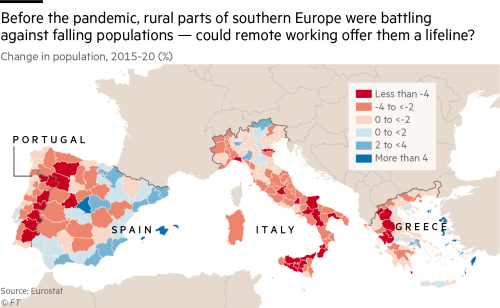 Le regioni dell'Europa meridionale che hanno perso (e guadagnato) popolazione