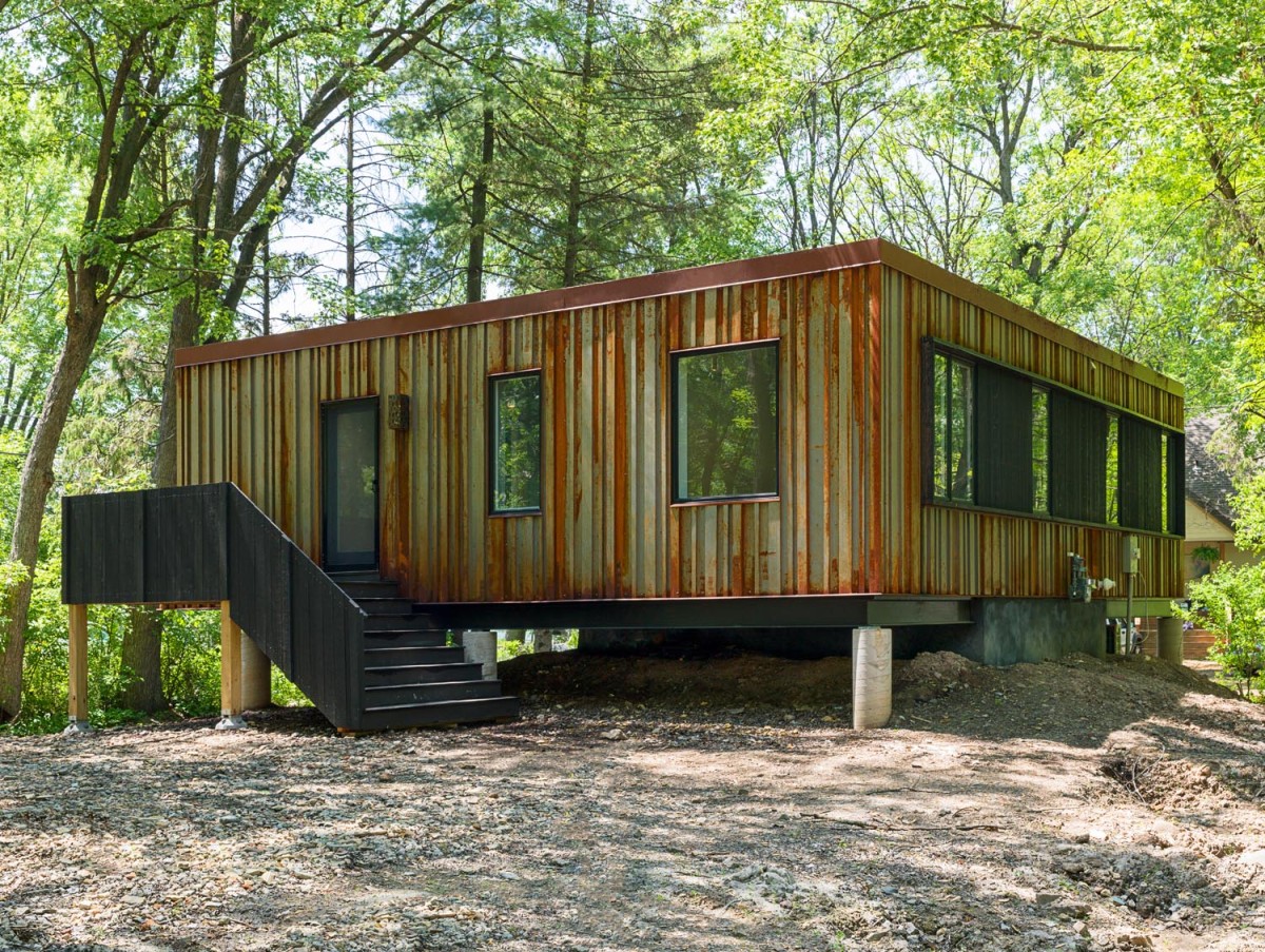 Una casa prefabbricata di 90 m2 made in Usa costruita con materiali di riciclo