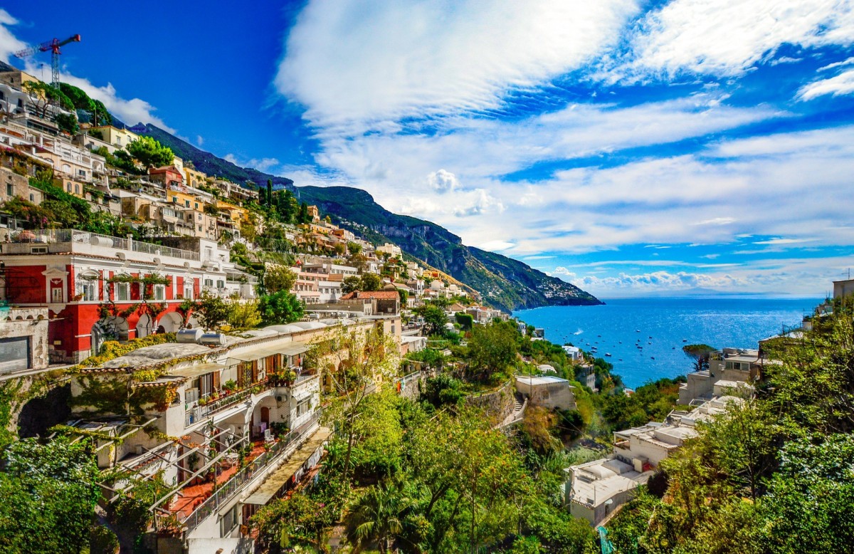 En la carretera de la costa de Amalfi