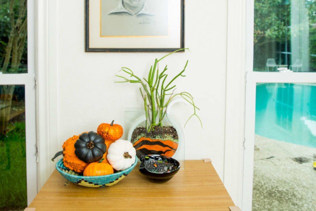 Décoration minimaliste avec des citrouilles